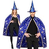WIDMANN MILANO PARTY FASHION - Kostüm Zauberer für Erwachsene, Umhang (85 cm) mit Hut, Magier,...