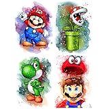 DCIDBEI Diamond Painting 4 Teilig Super Mario 30x40 cm Diamant Painting Bilder kinder DIY 5D Diamant...