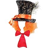 Mega_Jumble® Verrückter Hutmacher Alice im Wunderland Hut mit Haaren und roter langer Fliege...