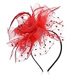 Sibba Damen Fascinator Hut Blume, Mesh Federn Stirnband Tea Party Clip Kopfbedeckung Haarschmuck...