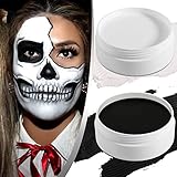 Schwarz Weiß Gesicht Farbe Körper Malerei, 2 PCS Profi White Black Paint Oil Based Cream Palette...