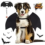 Vivifying Fledermausflügel Hund, Halloween Hundekostüm Fledermaus Flügel mit Kürbisglocke,...