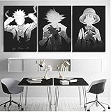 JRDWLH Leinwanddrucke 3 Stück Goku Luffy Und Naruto Cartoon Bilder Dragon Ball One Piece Naruto...