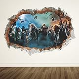 LIZHIOO 3D wandaufkleber Harry Potter Loch Poster Hogwarts Wandaufkleber Wizarding World School...