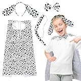 DKINY 4stk Dalmatiner Umhang Kinder Gefleckte Hund Kostüm mit Spotty Haarband Schleife...
