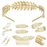 Bocguy 9 Stück Griechische Göttin Kostüm Schmuck Set, Griechische Göttin Goldener Haarschmuck...