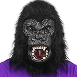 shayulajiao Gorilla Masken,Halloween Affenmaske Tier Maske lustige Kopfmaske Realistische latex...