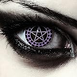 DESIGNLENSES, Farbige violett schwarze Halloween Hexen Kostüm Pentagramm Kontaktlinsen, 1 Paar (2...