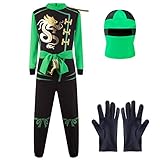 Katara 1771-01 - Ninja Kostüm Anzug, Kinder, Verkleidung Fasching Karneval, Größe S, Grün...