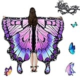 Umllpet Schmetterling Umhang Damen, Faschingskostüme Damen Schmetterling, Schmetterlingsflügel...