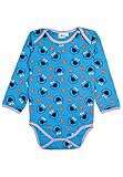 Sesamstraße Baby Body Krümelmonster - Cookies Unisex Strampler Schlafstrampler Langarm Blau...