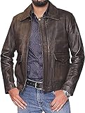 Indiana Jones Bomberjacke | Lederjacken Lost Ark Braun | Real Harrison Ford Lederjacke Gr. XXXXL,...