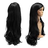 Dazone 70cm Karneval Perücke Schwarz. Lang Voll Cosplay Perücken, Lockig Wellig Fashion Kostüme...