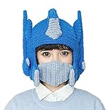 YBBDHD Lustige Optimus Prime Helm Hut Handgemachte StrickmüTzen Masken Warme WintermüTze Ski...