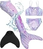 Corimori – Meerjungfrau-Schwimm-Flosse mit Bikini für Kinder, Meerjungfrau Aqua,...
