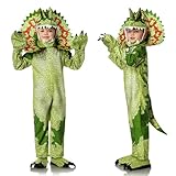 FORMIZON Dinosaurier Kostüm für Kinder, Dinosaurier Tier Pyjamas, Triceratops Kostüm, Tierische...