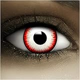 FXCONTACTS Farbige Kontaktlinsen Halloween weiß UNDEAD ZOMBIE + Tattoos, 2 Stück (1 Paar), Ohne...