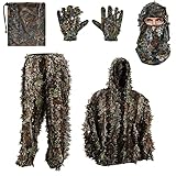 Zicac 3D Ghillie Suit Tarnanzug Dschungel Kostüm Tarnung Woodland Camouflage Anzug Dekoration...