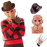 XehCaol Freddy Krüger Pullover Kostüm Maske Handschuh Gestreift Strickpullover Halloween Cosplay...