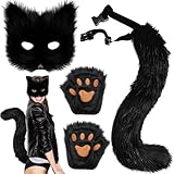 XIEXIESHER 3 Stück Katze Fuchs Cosplay, Pelzige Fuchs Maske, Handgefertigtes Fuchs Wolf Ohren+Fuchs...