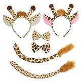 TSHAOUN 2 Sets Kostüm Giraffen für Kinder Giraffen Tierkleid Kostüm Cosplay Giraffe Ohren...