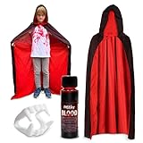 Festicy Vampir Umhang & Accessoire-Set für Kinder und Jugendliche I Halloween Kostüm mit Vampir...