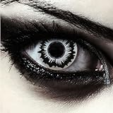 DESIGNLENSES, Farbige weiß schwarze Halloween Kostüm Kontaktlinsen, 1 Paar (2 Stück),weiche...