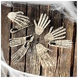 com-four® 8-teiliges Knochenset - Halloween Deko - Hände und Füße aus Kunststoff - künstliche...