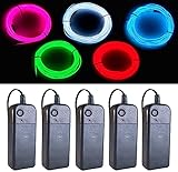 Balabaxer EL-Draht 5 Farben, 9ft Neonlicht-Draht 5er-Pack Rauschunterdrückung mit Akku (Grün,...