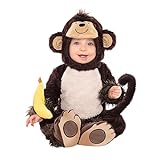 Amscan - Kinderkostüm frecher kleiner Affe, Baby Kostüm, Karneval, Fasching, Mottoparty