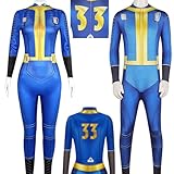 Lkmieos Vault 33 Lucy Cosplay-Overall, Lucy Fallout-Kostüm, komplettes Set, Uniform für Herren...