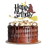Unimall 1 Stück Glitter Black Magical Wizard Inspiriert Cake Topper Alles Gute zum Geburtstag Cake...