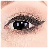 Farbige Mini Sclera Halloween Kontaktlinsen 'Black Out' - 17mm MeralenS Horror Lenses inkl....