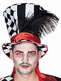 Mottoland Unisex Zylinder Hut Pierrot Harlekin KW 59 cm Kostüm-Zubehör Fasching Hutmacher
