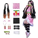 JYakeji 10 Stück Nezuko Cosplay Kostüm Kimono für Kinder Erwachsene Japanisches Anime Kostüm...