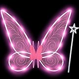 Goenb Feenflügel Led, Feenflügel Erwachsene Fee Kostüm Damen Feen Flügel Fee Winx Club Kostüm...