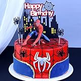 Spiderman Tortendeko 9 Stück Happy Birthday Tortendeko,Superhelden Tortendeko Geburtstagsdeko...