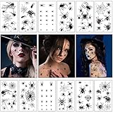 12 Spinnen Tattoo Gesicht,Spinnentattoos,Halloween Spinnen Tattoo,Spider Tattoo,Halloween...