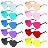 10 Stück Herz Brille Party Brille, Magische Farben Party Brille, Hippie Brille, Herz Sonnenbrille...