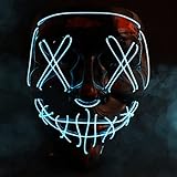 AuLinx LED Maske Karneval,Grusel Purge Mask Dunkeln Leuchten,für Fasching Carnival KostüMspiele...