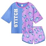 Disney Schlafanzug Mädchen Kurz, Stitch Frozen Prinzessinnen Minnie Mouse Pyjama Set Mädchen Set...
