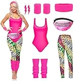 MHDUYEG 80er Jahre Outfit Damen L,90er Jahre Outfit Damen,80er Jahre Outfit,80er Jahre...