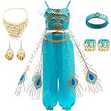 Windskids Prinzessin Jasmin Kostüm Mädchen Prinzessin Kleid Verkleidung Film Aladin Bauchtanz...