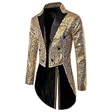 Alvivi Herren Zirkus Kostüm Zirkusdirektor Uniform Pailletten Frack Jacke Mantel Glitzer Blazer...
