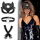 OHSN Catwoman Maske Damen 3pcs Catwoman Maske Cat Mask Katzenmaske Damen Sexy Katzen Maske Cat Women...