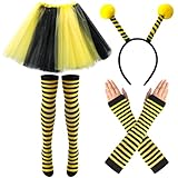Bienenkostüm Erwachsene, Karneval Kostüm Damen Bienen Haarreif Tüll Rock Gestreifte...