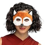 Boland 56720 - Plüsch-Halbmaske Fuchs, Einheitsgröße, Braun, Weiß und Schwarz, Gesichtsmaske,...