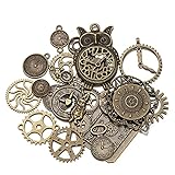 MiaLover 40 Stück Antik Steampunk Zahnräder Metall Anhänger Zahnraeder Steampunk Armbanduhr...