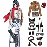 Fiamll Ackerman Cosplay Kostüm Scout Regiment Verkleidung AOT Cosplay Halloween Karneval Party...