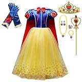 Lito Angels Prinzessin Schneewittchen Kleid Kostüm Verkleidung mit Umhang und Zubehör für Kinder...